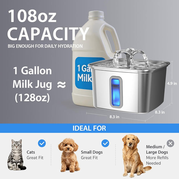 PureFlow Stainless Pet Fountain
